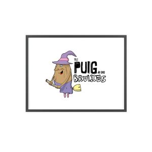 Poster con marco de madera - Marco negro - Camiseta Puig de ses Bruixes