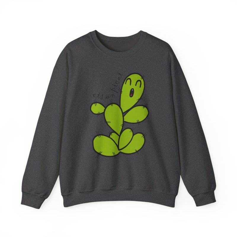 Sudadera cuello redondo - Gris oscuro jaspeado - Camiseta «Ets un picat» – Figuera de moro