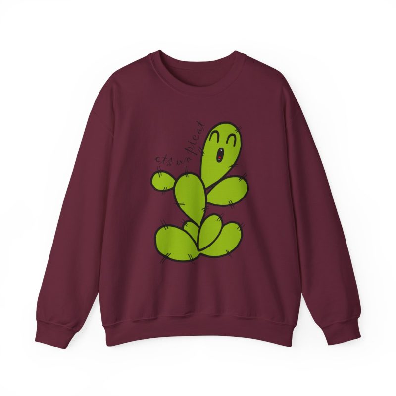 Sudadera cuello redondo - Granate - Camiseta «Ets un picat» – Figuera de moro