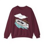 Sudadera cuello redondo - Granate - Llaüt il·lustrat Sudadera cuello redondo - Granate - Llaüt il·lustrat