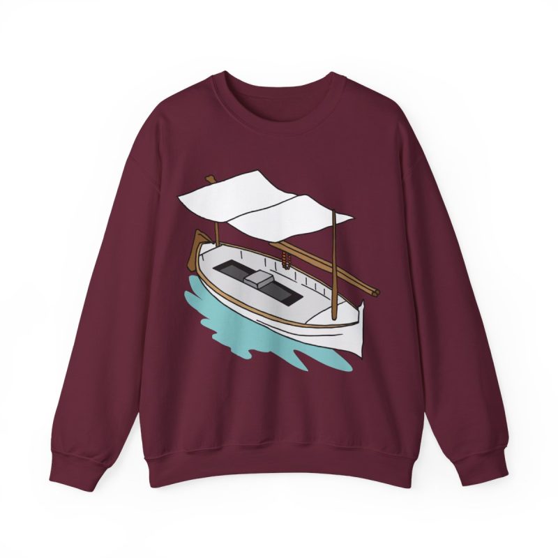 Sudadera cuello redondo - Granate - Llaüt il·lustrat