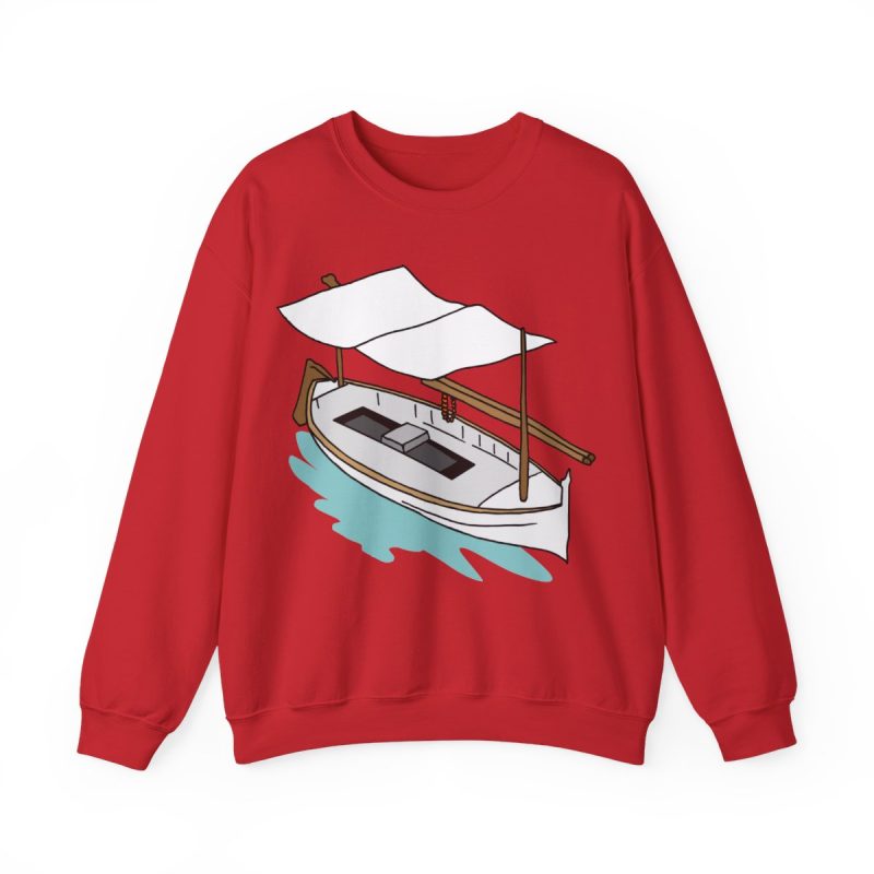Sudadera cuello redondo - Rojo - Llaüt il·lustrat