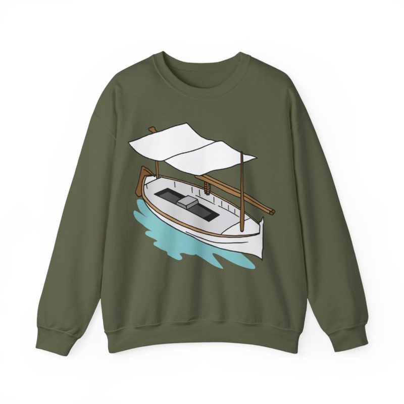 Sudadera cuello redondo - Verde militar - Llaüt il·lustrat
