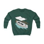 Sudadera infantil - Verde botella - Llaüt il·lustrat