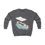 Sudadera infantil - Gris marengo - Llaüt il·lustrat