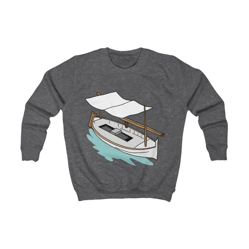 Sudadera infantil - Gris marengo - Llaüt il·lustrat