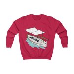 Sudadera infantil - Rojo fuego - Llaüt il·lustrat