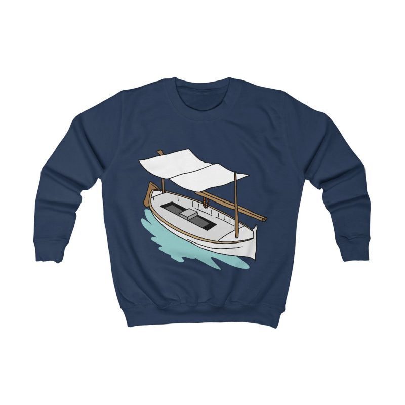 Sudadera infantil - Azul marino Oxford - Llaüt il·lustrat