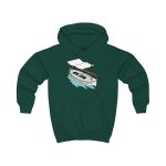 Sudadera con capucha infantil - Verde botella - Llaüt il·lustrat Sudadera con capucha infantil - Verde botella - Llaüt il·lustrat