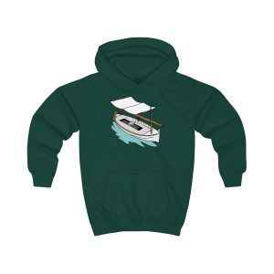 Sudadera con capucha infantil - Verde botella - Llaüt il·lustrat