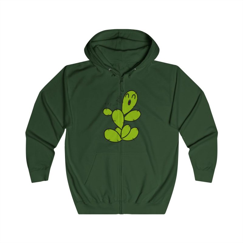 Sudadera con capucha y cremallera - Verde botella - Camiseta «Ets un picat» – Figuera de moro