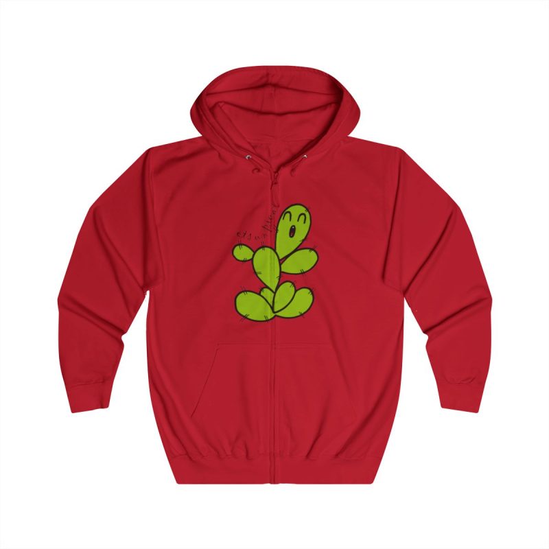 Sudadera con capucha y cremallera - Rojo fuego - Camiseta «Ets un picat» – Figuera de moro