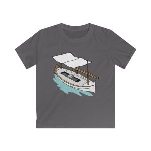 Camiseta infantil Softstyle - Gris marengo - Llaüt il·lustrat
