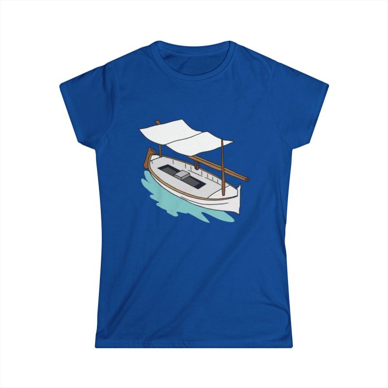Camiseta mujer Softstyle - Azul royal - Llaüt il·lustrat