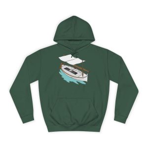 Sudadera universitaria - Verde botella - Llaüt il·lustrat