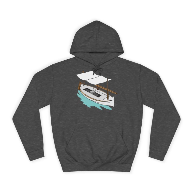 Sudadera universitaria - Gris marengo - Llaüt il·lustrat