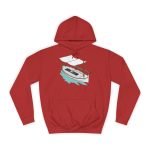 Sudadera universitaria - Rojo fuego - Llaüt il·lustrat