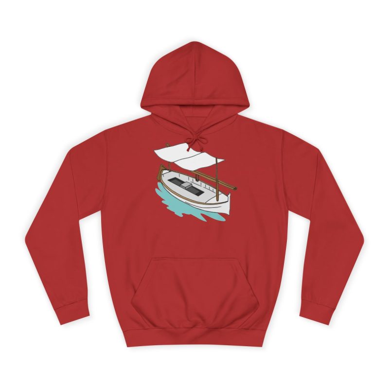 Sudadera universitaria - Rojo fuego - Llaüt il·lustrat