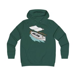 Sudadera universitaria mujer - Verde botella - Llaüt il·lustrat