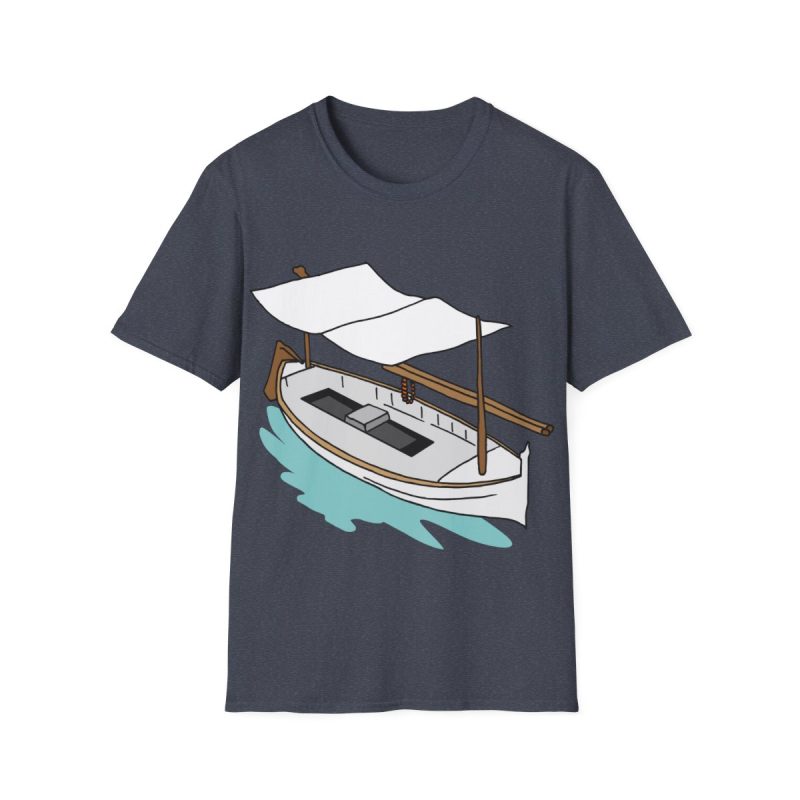 Camiseta Softstyle - Azul marino jaspeado - Llaüt il·lustrat