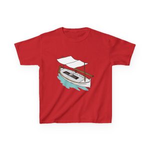 Camiseta infantil algodon grueso - Rojo - Llaüt il·lustrat