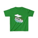 Camiseta infantil algodon grueso - Verde irlandes - Llaüt il·lustrat Camiseta infantil algodon grueso - Verde irlandes - Llaüt il·lustrat