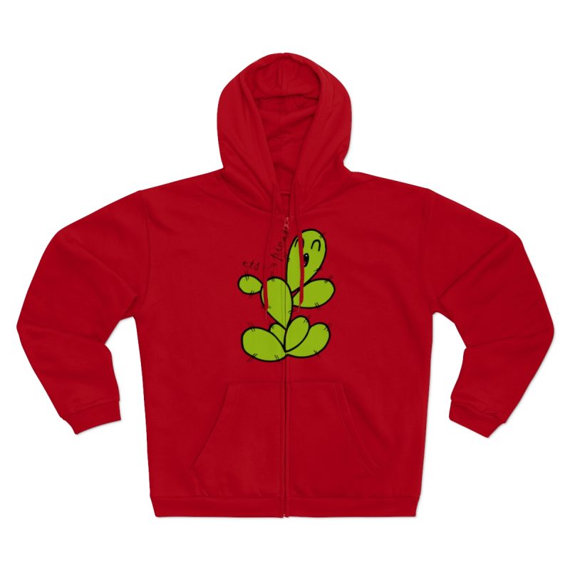 Sudadera capucha con cremallera premium - Rojo - Camiseta «Ets un picat» – Figuera de moro