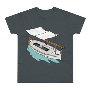 Camiseta hombre punto liso - Gris oscuro - Llaüt il·lustrat