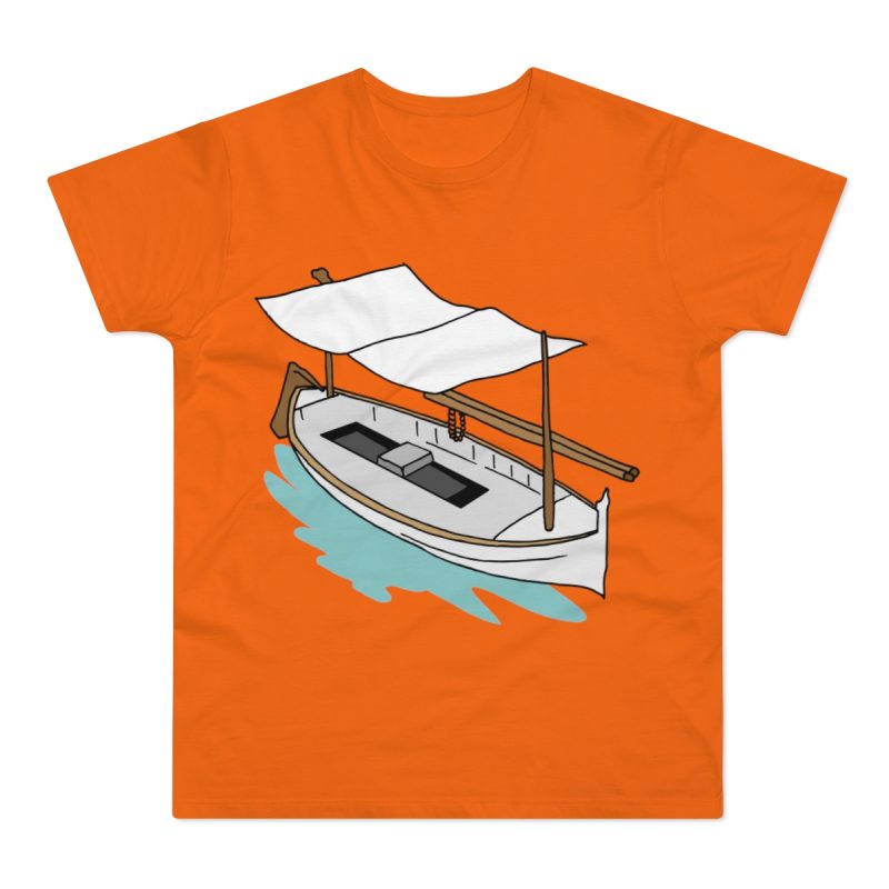 Camiseta hombre punto liso - Naranja - Llaüt il·lustrat