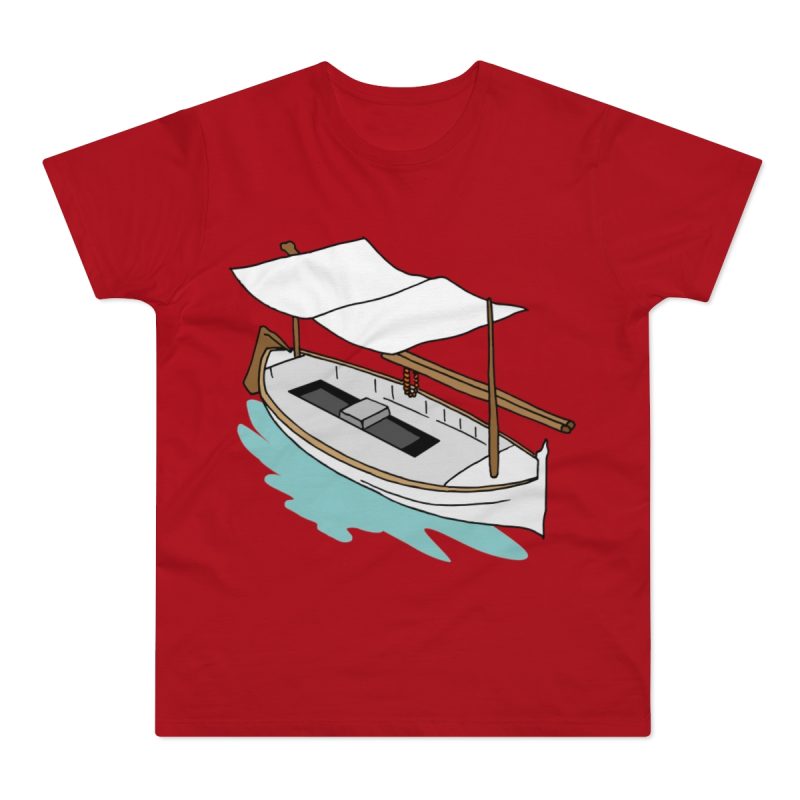 Camiseta hombre punto liso - Rojo - Llaüt il·lustrat