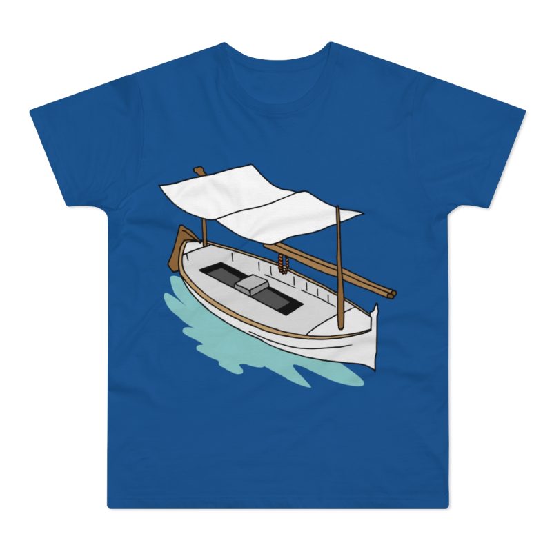 Camiseta hombre punto liso - Azul royal intenso - Llaüt il·lustrat