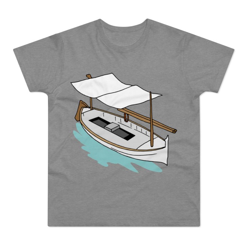 Camiseta hombre punto liso - Gris deportivo jaspeado - Llaüt il·lustrat