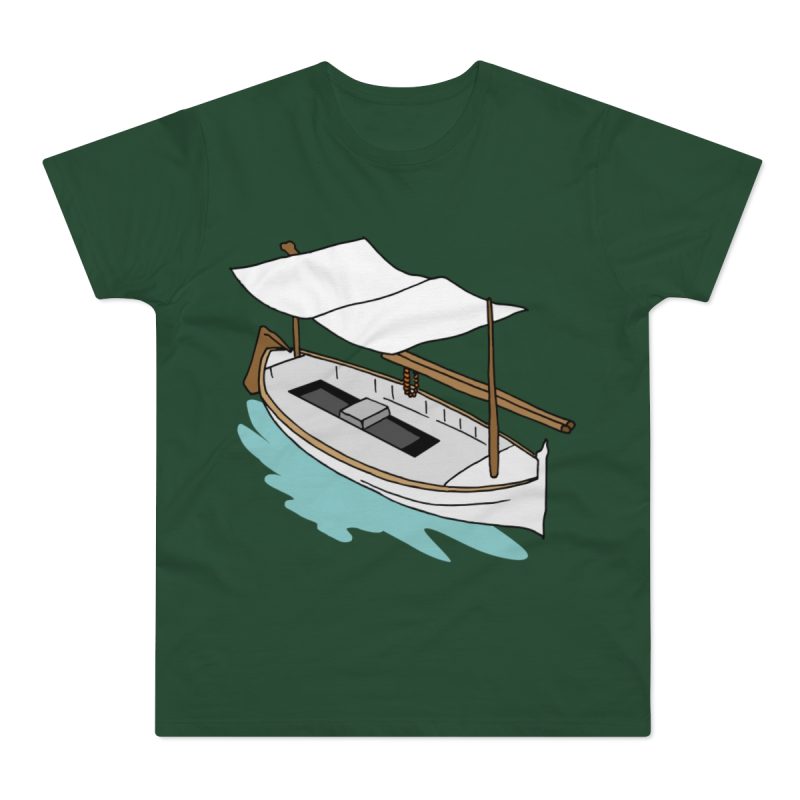 Camiseta hombre punto liso - Verde botella - Llaüt il·lustrat