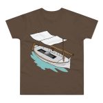 Camiseta hombre punto liso - Marron chocolate - Llaüt il·lustrat