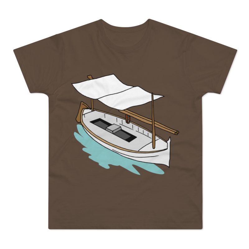Camiseta hombre punto liso - Marron chocolate - Llaüt il·lustrat
