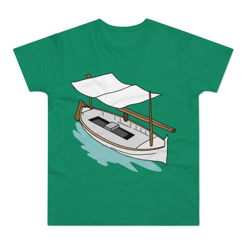 Camiseta hombre punto liso - Verde Kelly - Llaüt il·lustrat