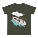 Camiseta hombre punto liso - Caqui urbano - Llaüt il·lustrat