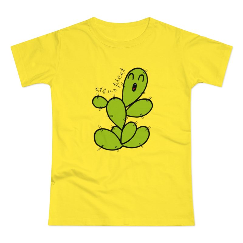 Camiseta mujer punto liso - Amarillo solar - Camiseta «Ets un picat» – Figuera de moro