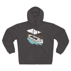 Sudadera capucha con cremallera premium - Antracita - Llaüt il·lustrat