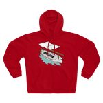 Sudadera capucha con cremallera premium - Rojo - Llaüt il·lustrat