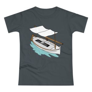 Camiseta mujer punto liso - Gris oscuro - Llaüt il·lustrat