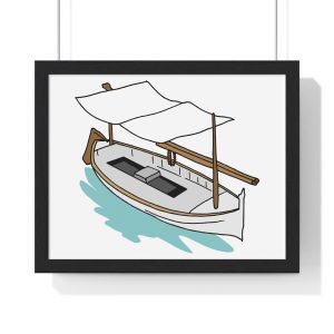 Poster enmarcado horizontal - Negro - Llaüt il·lustrat