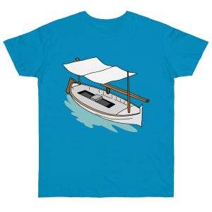 Camiseta punto liso - Azul atolon - Llaüt il·lustrat