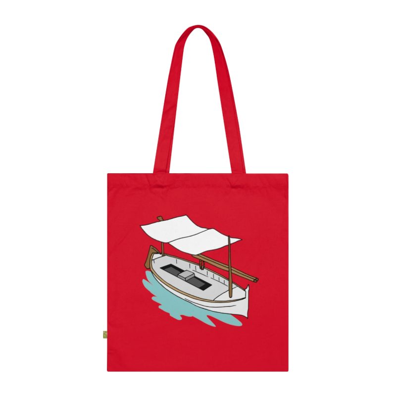 Bolsa de algodon organico - Rojo clasico - Llaüt il·lustrat Bolsa de algodon organico - Rojo clasico - Llaüt il·lustrat