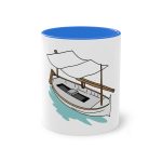 Taza bicolor - Azul Cambridge - Llaüt il·lustrat