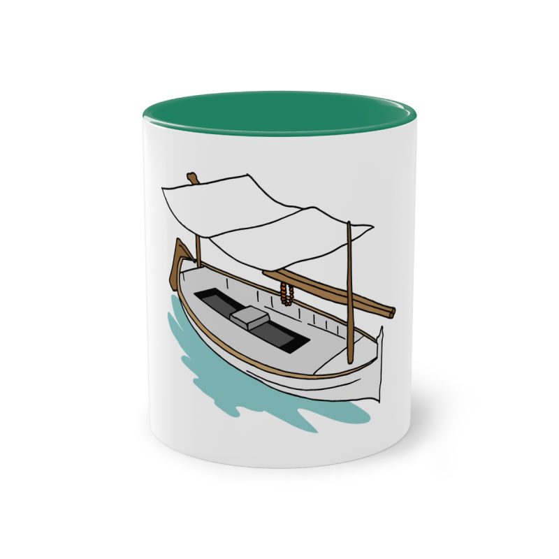 Taza bicolor - Verde oscuro - Llaüt il·lustrat