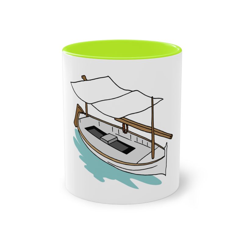 Taza bicolor - Verde claro - Llaüt il·lustrat