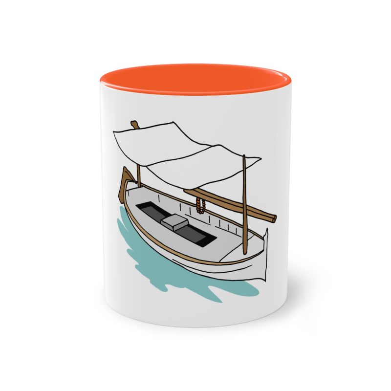 Taza bicolor - Naranja - Llaüt il·lustrat