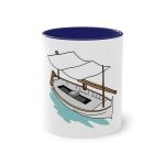 Taza bicolor - Azul oscuro - Llaüt il·lustrat