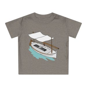 Camiseta de bebe - Gris jaspeado melange - Llaüt il·lustrat